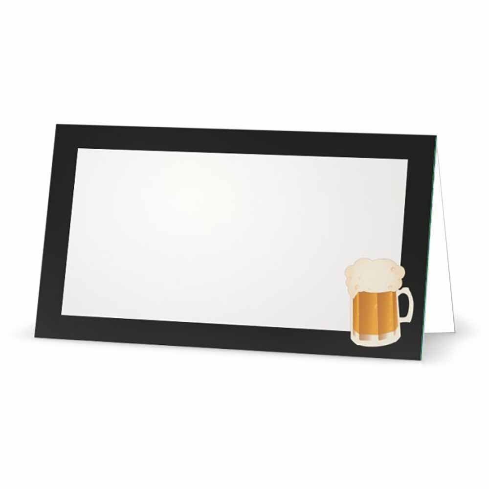Beer on Black Place Cards for Wedding and Party Events